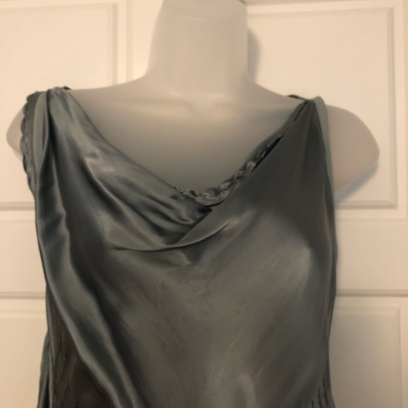 Silver cowl neck DKNY top - UK 10/ US 6 - Picture 3 of 5